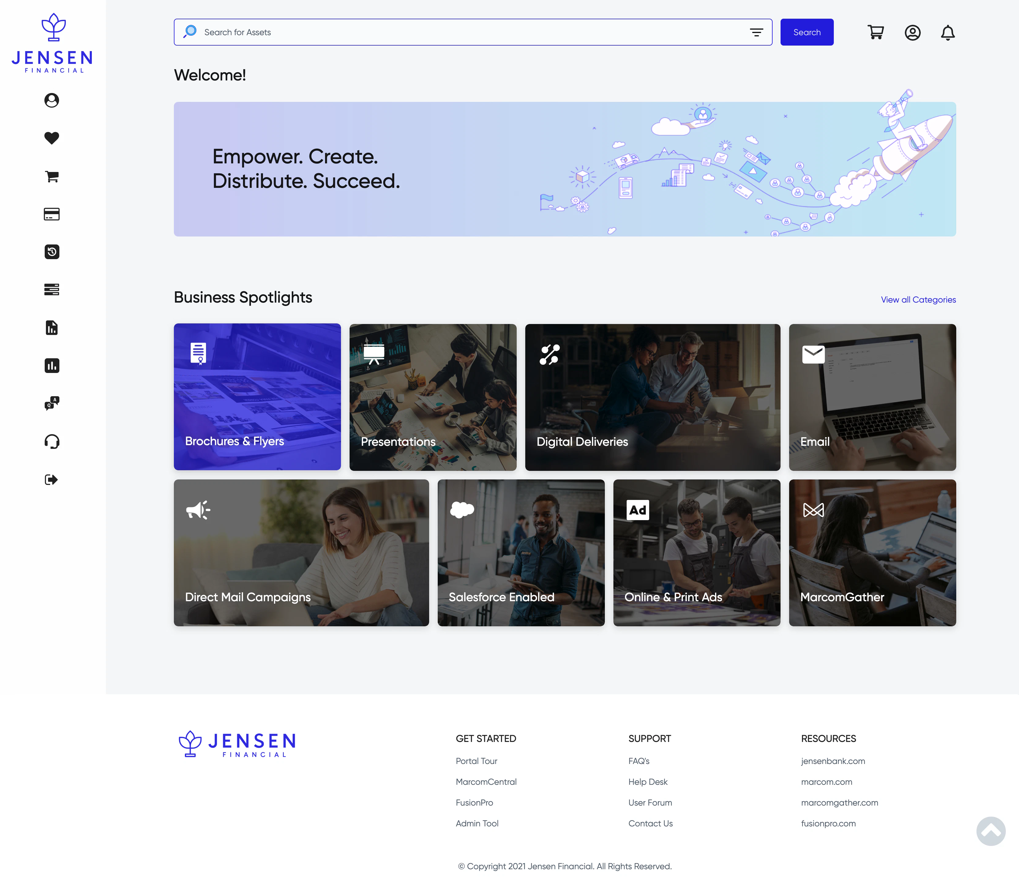 screenshot of Marcom Portal